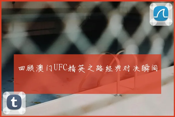 回顾澳门UFC精英之路经典对决瞬间